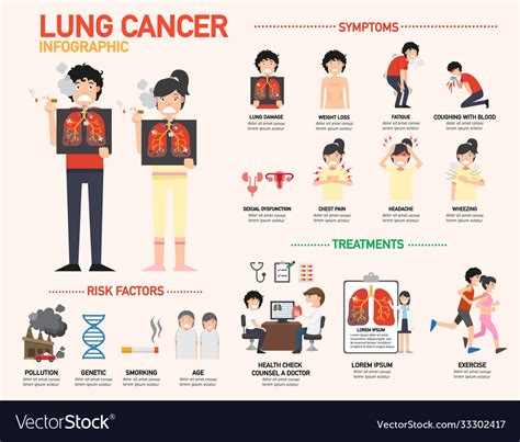 Lung Cancer Infographic Royalty Free Vector Image