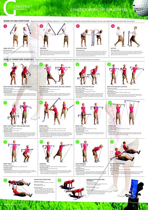 Gymstick Golf Bar Workout Beginners Gym Workout Plan Pilates