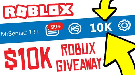 10000 Robux Giveaway Youtube