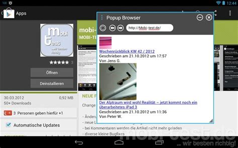 Popup Browser Mobi Test