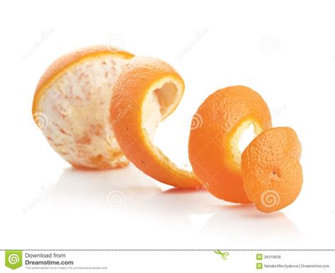 Orange With Peeled Spiral Skin Stock Photo Image Of Single Diet