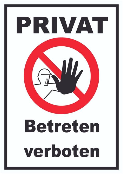 Übersicht übungen manuskript glossar downloads & links. Verbotsschild PRIVAT Betreten verboten #verbot #schilder #privat (mit Bildern) | Schilder ...