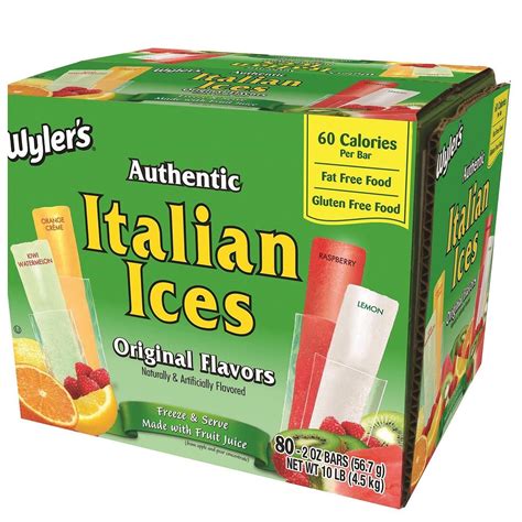 Wylers Italian Ice Freezer Bar 2 Oz 80 Count Grocery