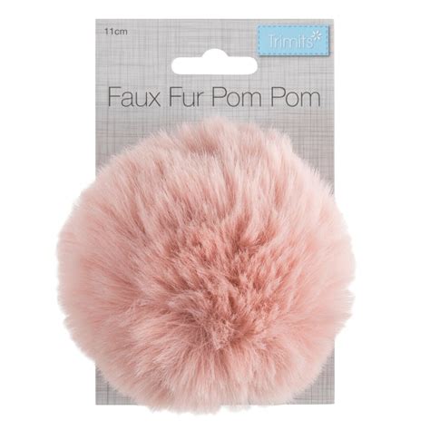 Detachable Faux Fur Pom Pom Light Pink Etsy Uk