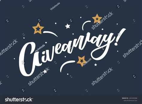 Giveaway Lettering Card Banner Beautiful Greeting Stock Vector Royalty