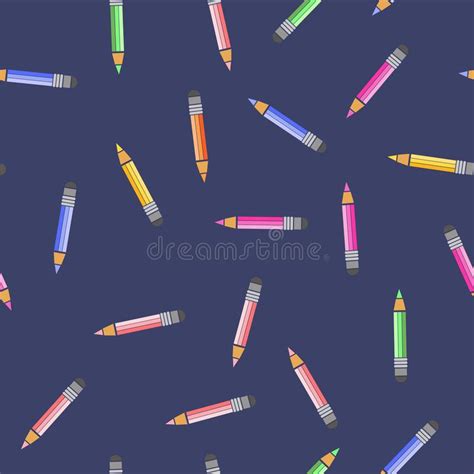 Colored Pencils Seamless Pattern Stock Illustration Illustration Of