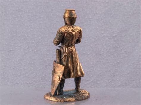 Copper Miniature Soldier Мedieval Knights Templar Armed With A Etsy