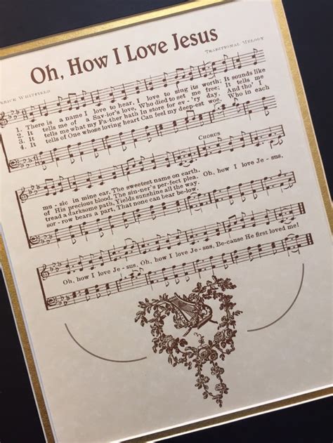 Oh How I Love Jesus Matted Hymn Wall Art Christian Home And Etsy