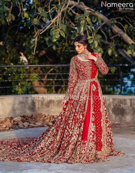 Latest Red Bridal Dress Pakistani In Gown Style Bs600 Red Bridal Dress Latest Bridal Dresses
