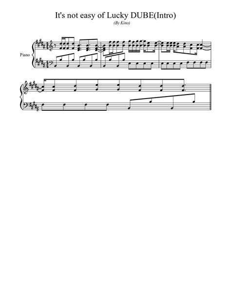 Its Not Easy Lucky Dubeintro Sheet Music For Piano Solo