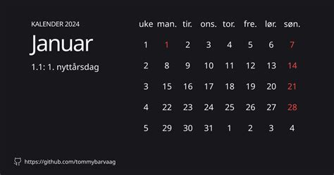 2024 Norsk Kalender Med Helligdager