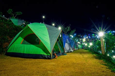 Camping Tents At Night Stock Image Image Of Light Hiking 85918933