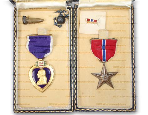 Wwii Usmc Purple Heart And Bronze Star Medal Grouping To A Former