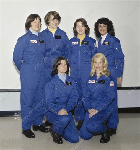 sally ride and first female nasa astronauts stock image c053 0934 science photo library