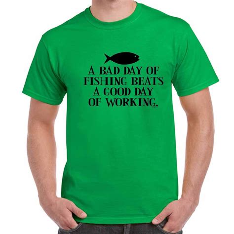 Mens Funny Sayings Slogans T Shirts Fishing Beats A Good Tshirt Ebay