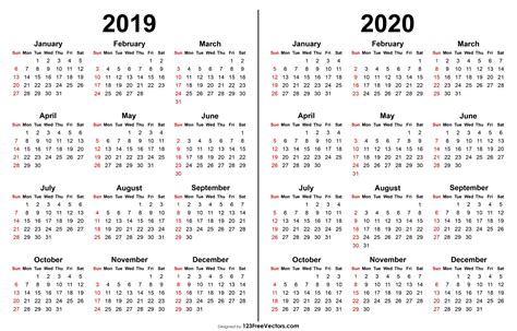 Collect Year At A Glance Calendar 2020 Free Editable Calendar