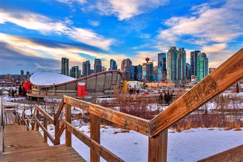 Winter Sky Over Downtown Calgary Stock Photo Image Of Calgary