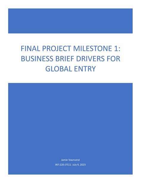Final Project Milestone 1 Jamie Townsend Int 220 J7511 July 9 2023