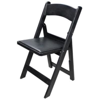 Chair Padded Folding Black 