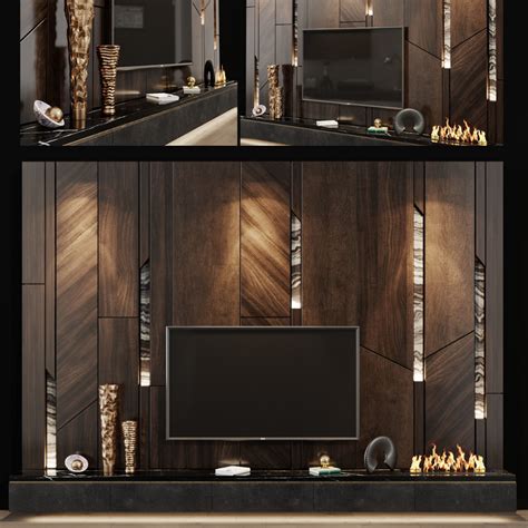 Tv Set 106 3d Model In 2020 Tv Room Design Tv Wall