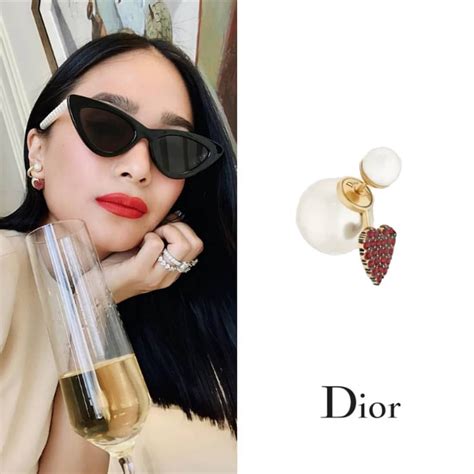 Heartevangelista Wore Dior Tribales With Red Crystals Earrings 240
