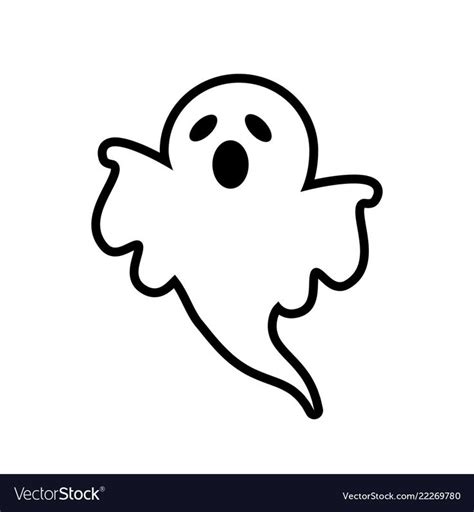 Ghost Icon Cartoon Character Cute Halloween Logo Or Symbol Vector