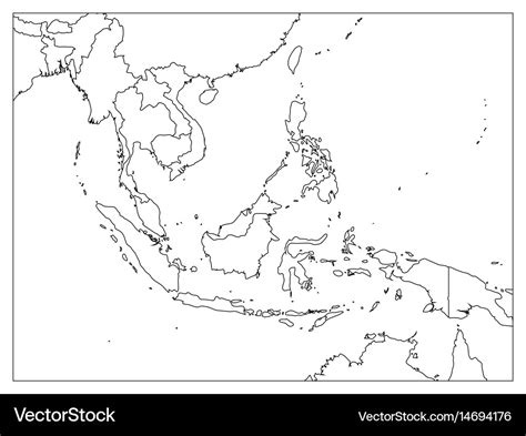 south east asia political map black outline on vector image sexiz pix
