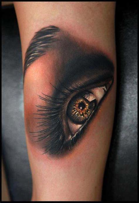 A Stunning Photo Realistic Tattoo Of An Eye By Rich Pineda With Gold