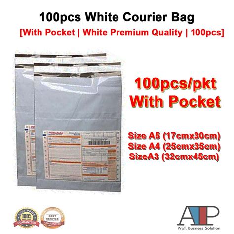 Masukkan nomor resi j&t, tatus pengiriman langsung muncul. 100pcs White Flyer Plastic Courier Parcel Bag with pocket ...