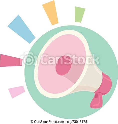 Icon Megaphone Loud Colorful Illustration Illustration Of A Cute