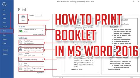 How To Print A Booklet In Ms Word 2016 Step By Step Tutorial Youtube