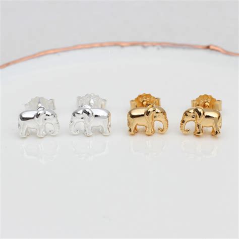 Sterling Silver Or Gold Plated Elephant Stud Earrings Hurleyburley