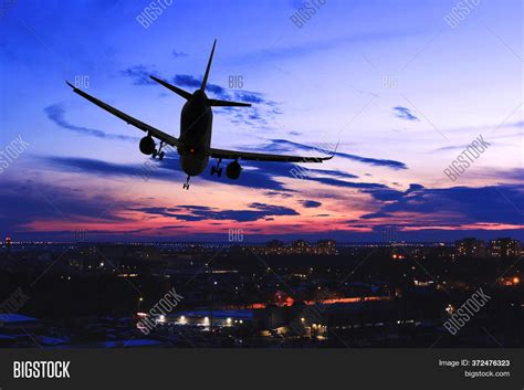Plane Landing Night Image And Photo Free Trial Bigstock