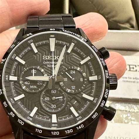 1 Year Warranty Seiko Urban Sports Chronograph Black Dial Quartz 100m