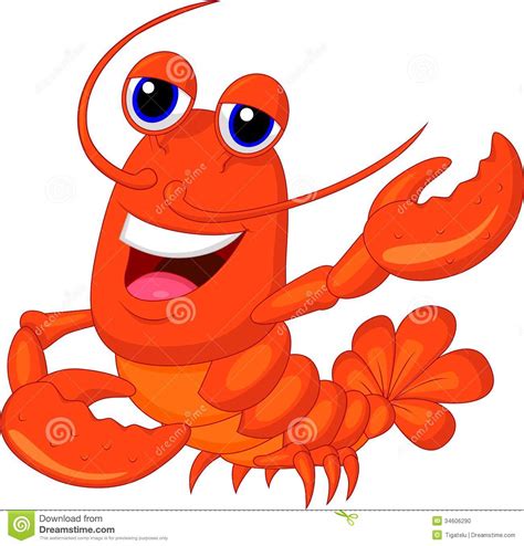 Cute Lobster Cartoon Presenting Stock Vector Illustration Of Happy Mascot 34606290