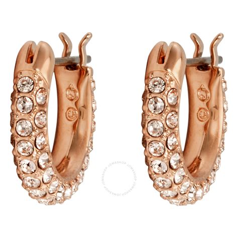 Swarovski Small Rose Gold Plated Hoop Earrings 5446008 768549109058