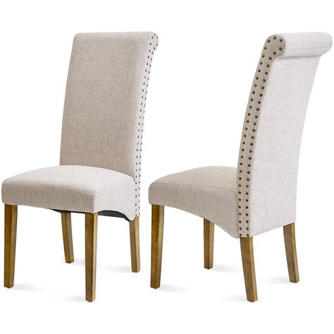 Upholstered Dining Chairs Set Of 2 Tufted Padded Dining Chairs Wsolid