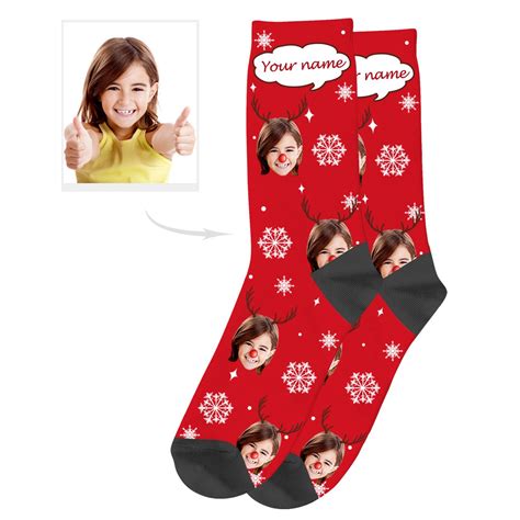 Custom Christmas Socks With Text Yourphotosocks
