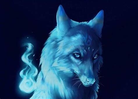 Blue Fire Drawing Mystical Wolf Fire Drawing Art