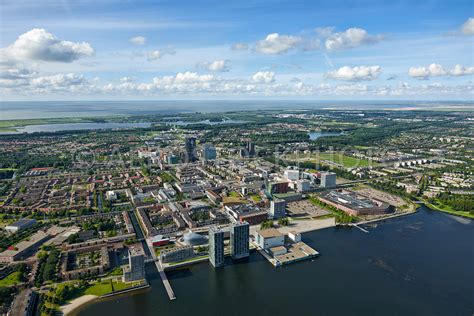 Almere city vs jong ajax. aerial view | Almere city center seen from the Weerwater ...