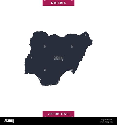Detailed Map Of Nigeria Vector Stock Illustration Design Template