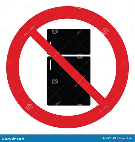 Do Not Freeze, Refrigerate Sign. Black Snowflake Symbol In Red Crossed