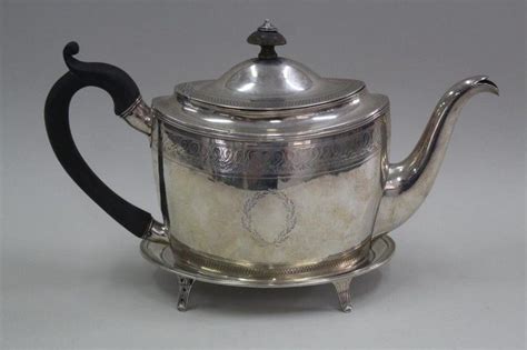 Antique Sterling Silver Teapot And Stand Tea And Coffee Pots Silver