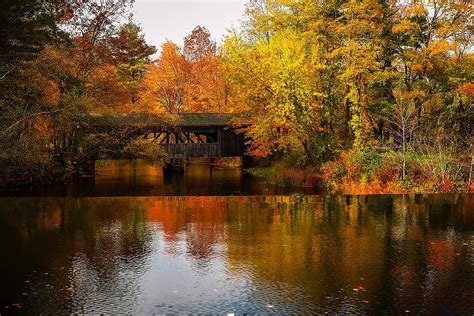 Massachusetts Lake Water Reflections Landscape Scenic Fall