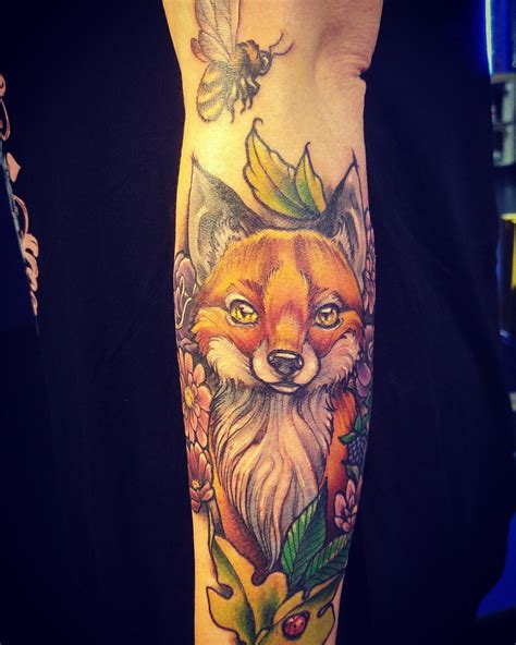 Adorable Fox Tattoo On Forearm Done By Genevieve Bethley At Power