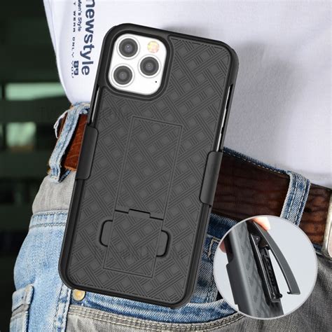 Woven Texture Swivel Belt Clip Holster Pc Tpu Phone Cover For Iphone