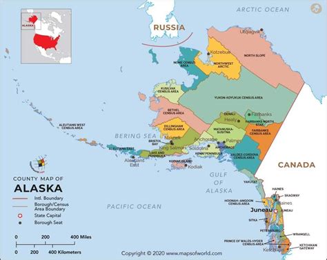 Alaska County Map W X H Amazon Co Uk Stationery Office Supplies