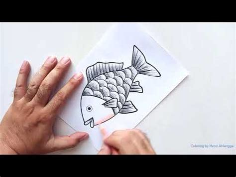 Sebab, gambar tersebut sangat mudah dibuat dan terlampau sederhana. Cara mudah mewarnai gambar Ikan dengan pensil warna - YouTube