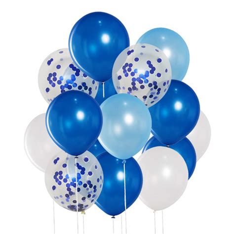 Buy 50 Pcs 12 Inches Blue And White Balloons Blue Confetti Balloons