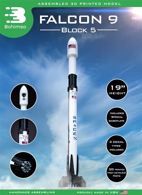 Toys And Hobbies Models And Kits Spacex Falcon 9 Block 5 Model Kit 84cm